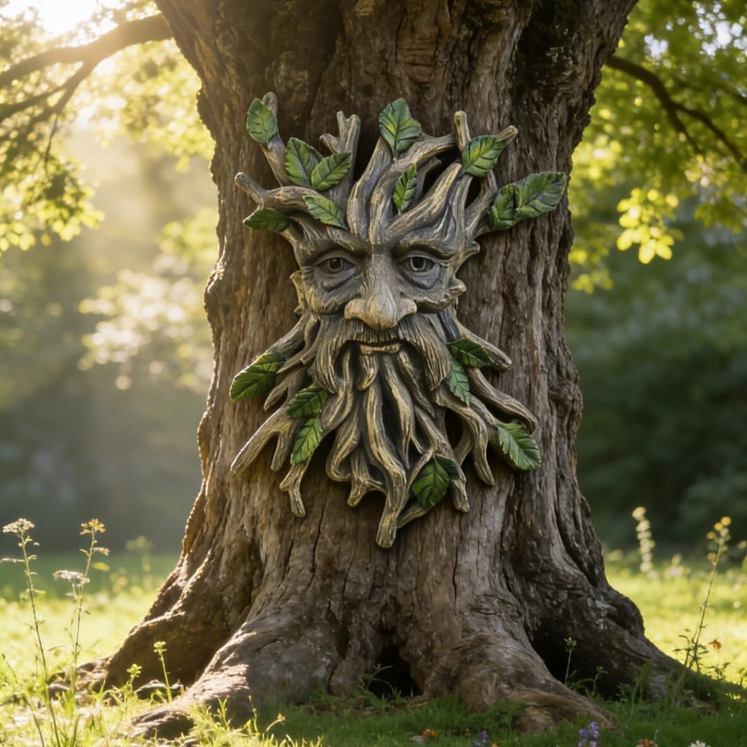 Tree Face Garden Wall Decor Resin Forest Spirit 30cm