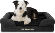 Large Orthopedic Memory Foam Dog Bed Black Plush
