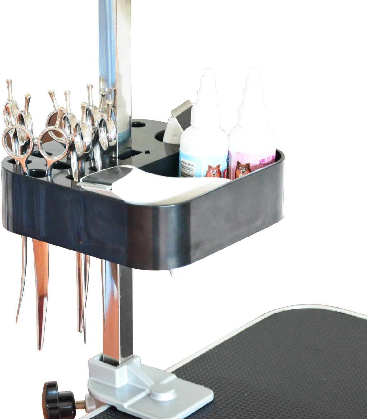 Dog Grooming Tool Organiser Caddy Rack Clamp Mount Table Accessories
