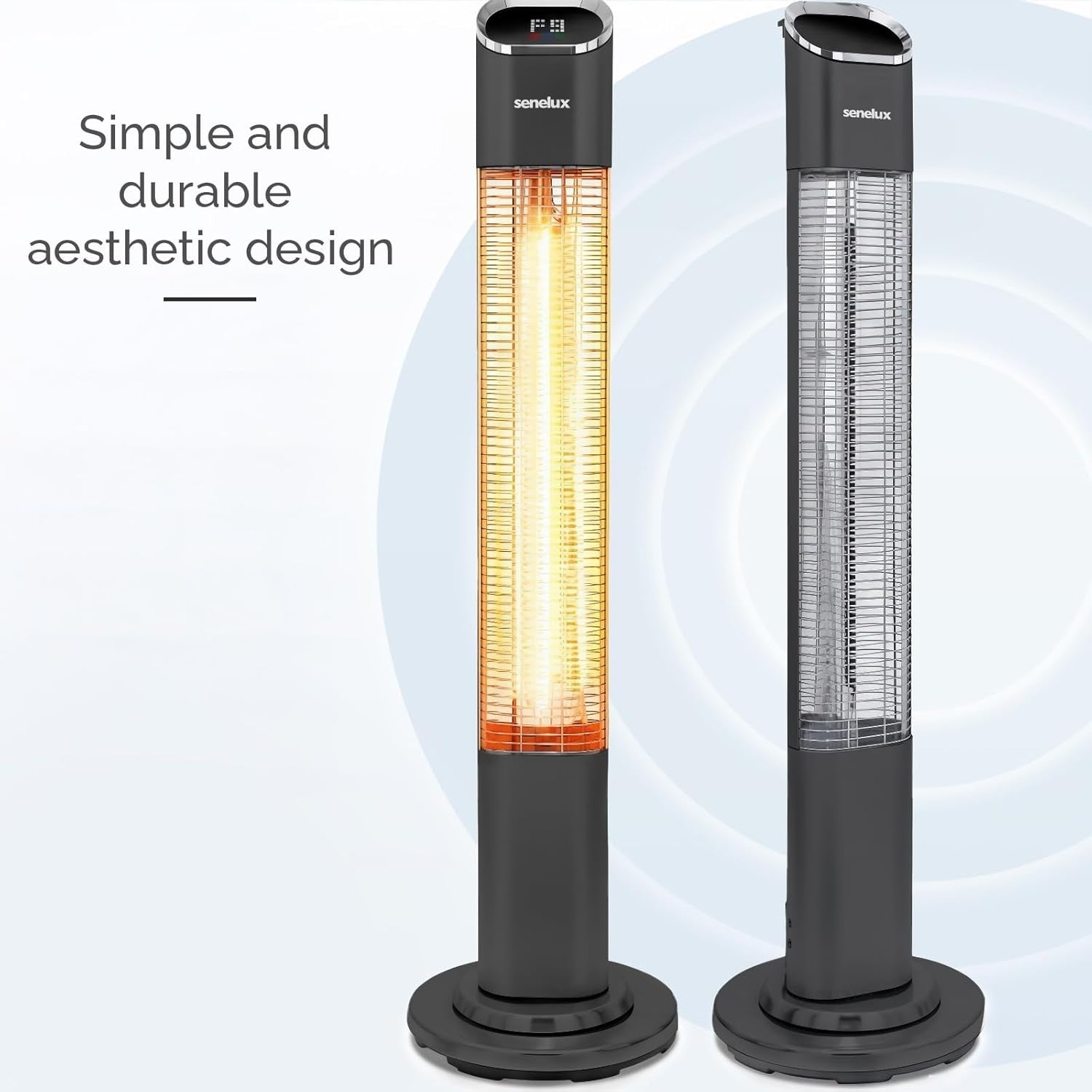 2000W Infrared Patio Heater Tower | 9 Heat Levels, Remote, Timer, Safe