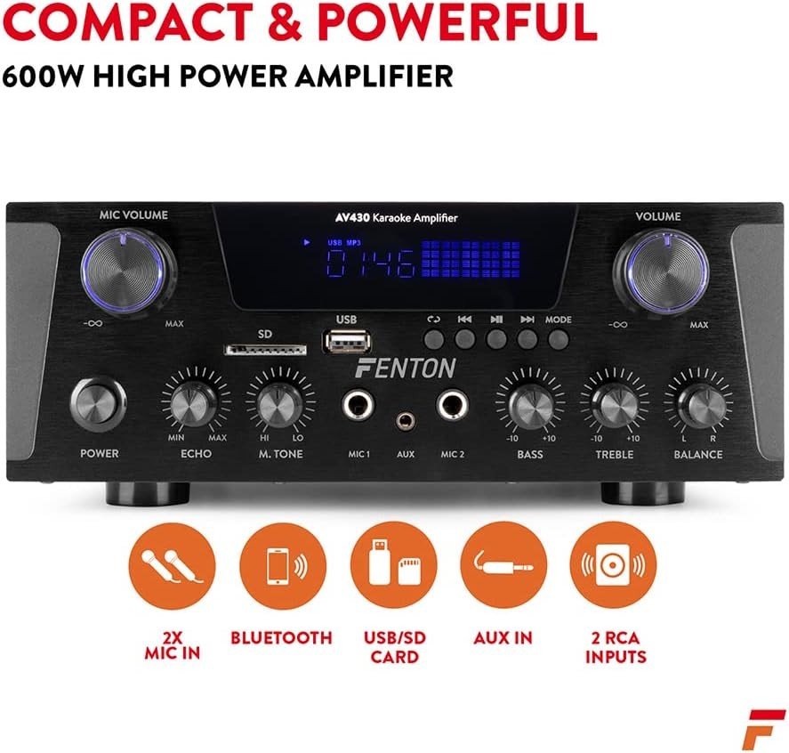 Home Karaoke System Bluetooth DJ Speakers 2 Mics Black 59x22x37cm