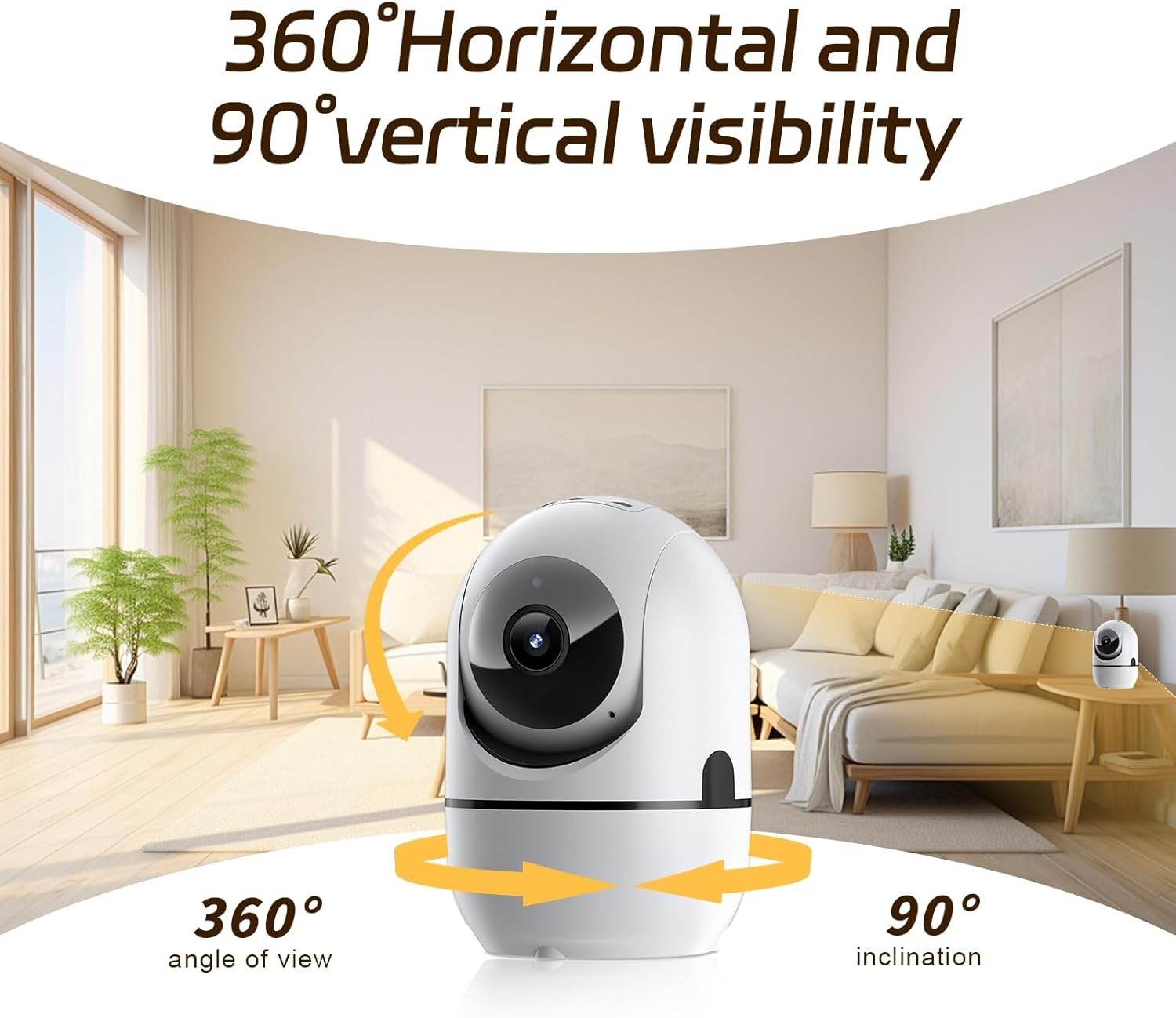 2K Indoor Security Camera 2 Pack 360° WiFi Baby Pet Monitor Night Vision