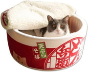 Instant Noodle Cat House Bed Soft Detachable Pet Nest Sofa Red L