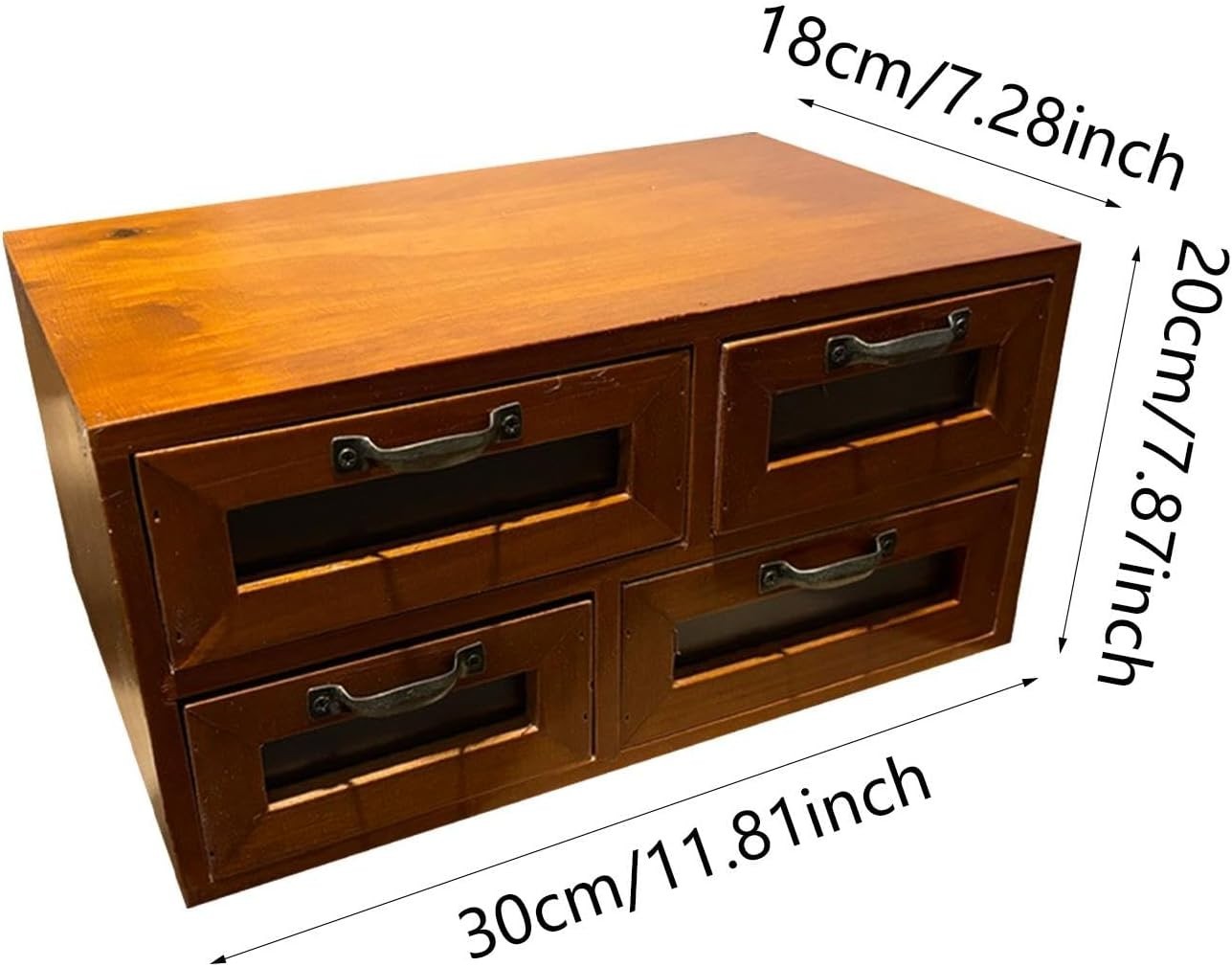Wooden Desk Organizer with 4 Drawers – Makeup, Office & Monitor Stand