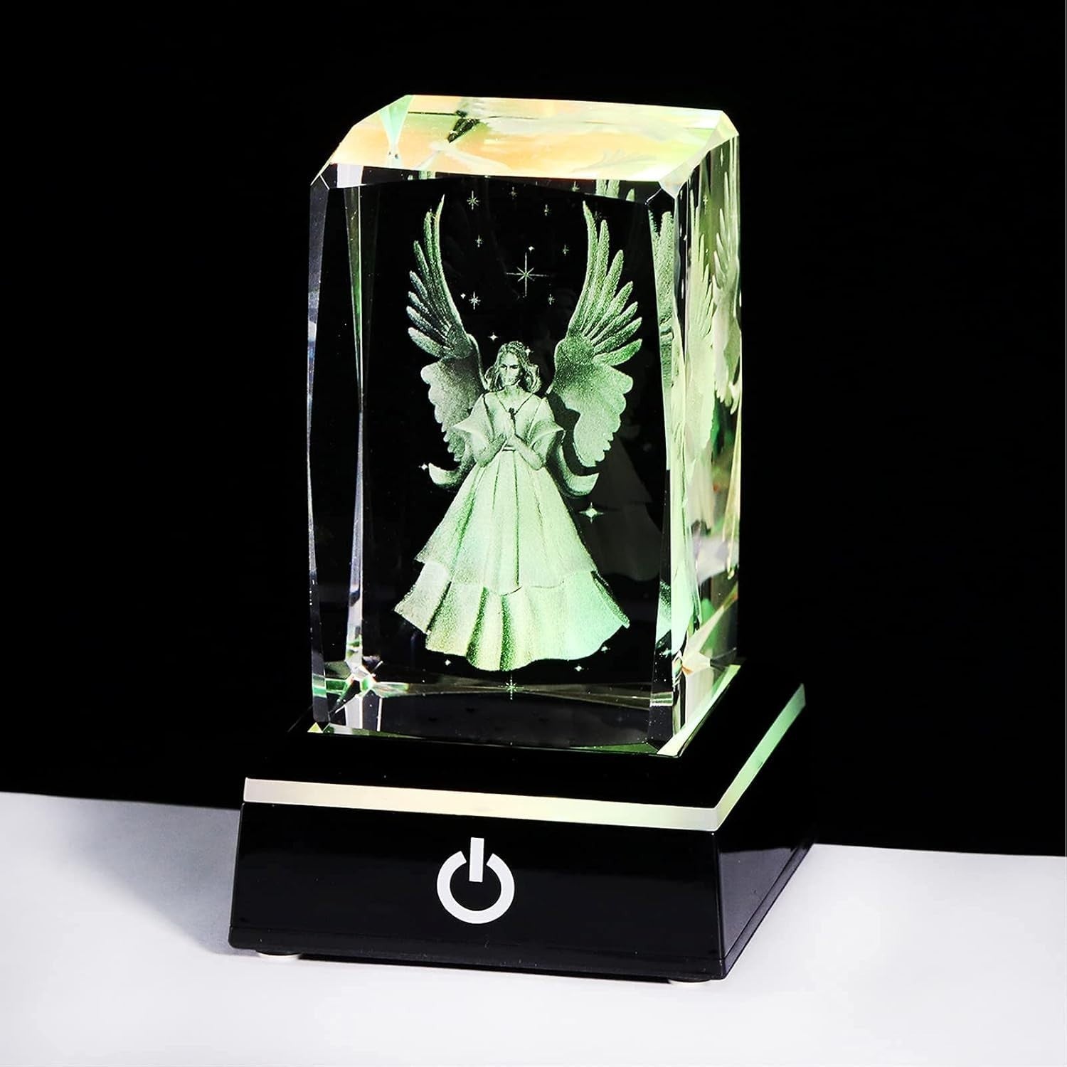 Guardian Angel Crystal Figurine with LED Lights Bereavement Sympathy Gift Decor