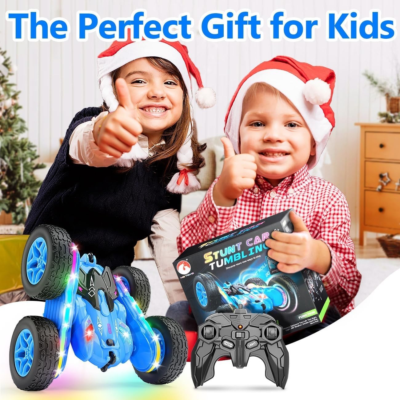 360° Stunt RC Car for Kids 5-7 | Light-Up Remote Control Toys Boys Gifts