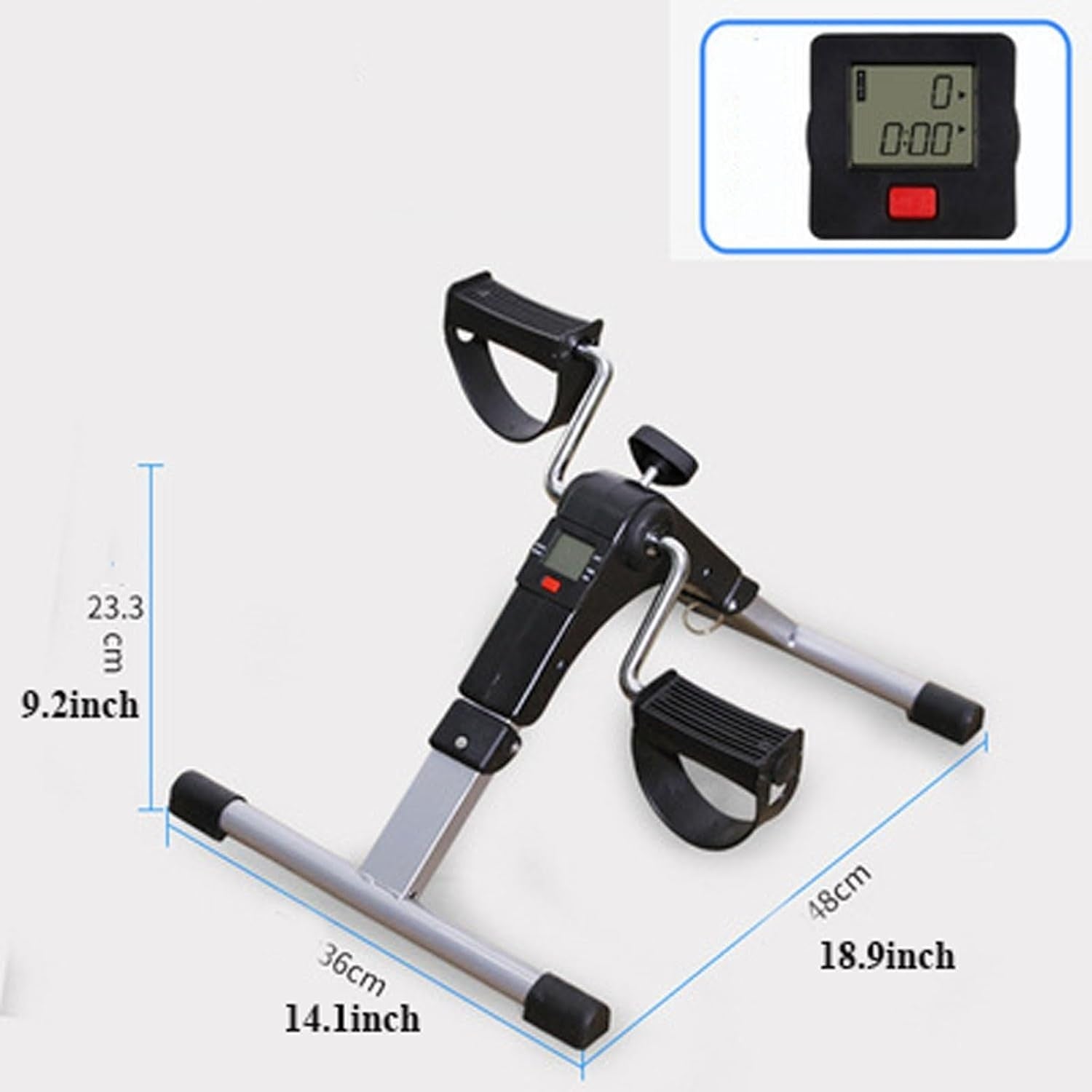 Foldable Mini Pedal Exerciser Under Desk Arm Leg Trainer LCD