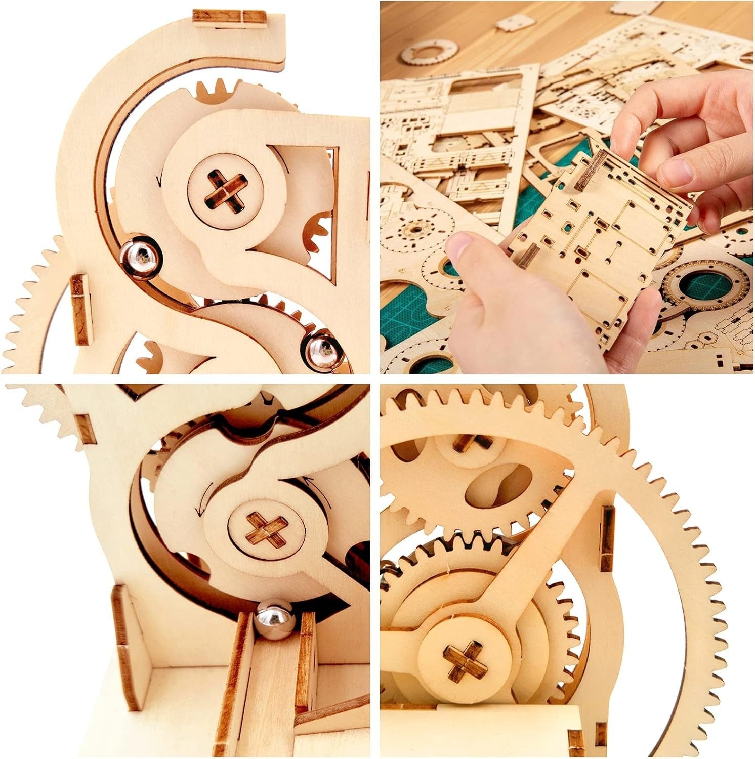 DIY Solar Marble Run Wooden Puzzle Kit – STEM Toy for Kids & Adults 14+