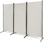 3 Panel Beige Folding Room Divider Privacy Screen Partition for Home Office