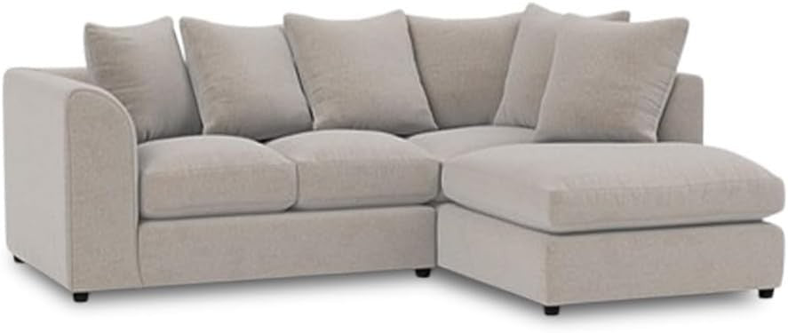 Cream L Shaped 4 Seater Modular Sofa – Space-Saving Right Hand Corner Couch