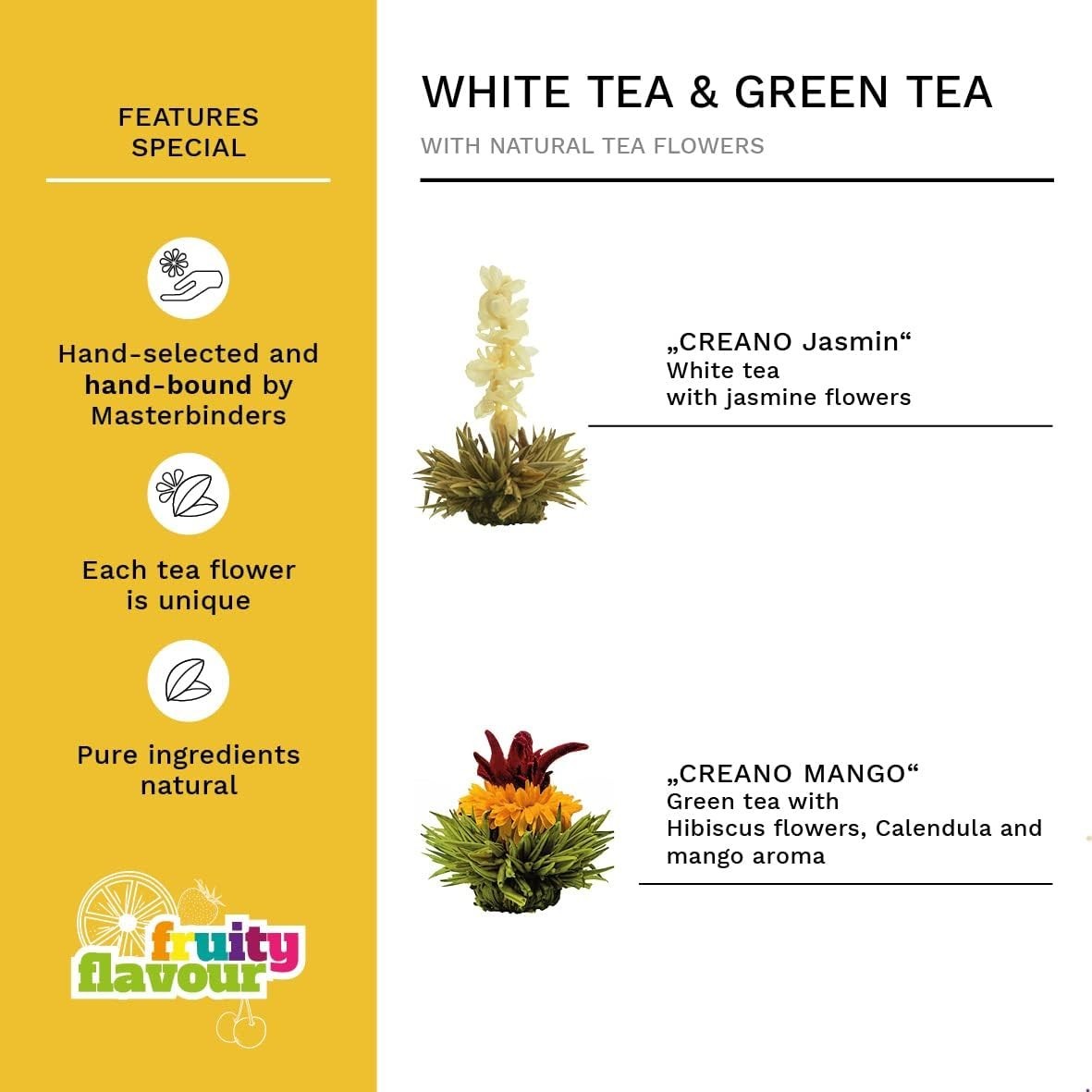 1.3L Glass Teapot Gift Set with Blooming Tea Flowers & Infuser