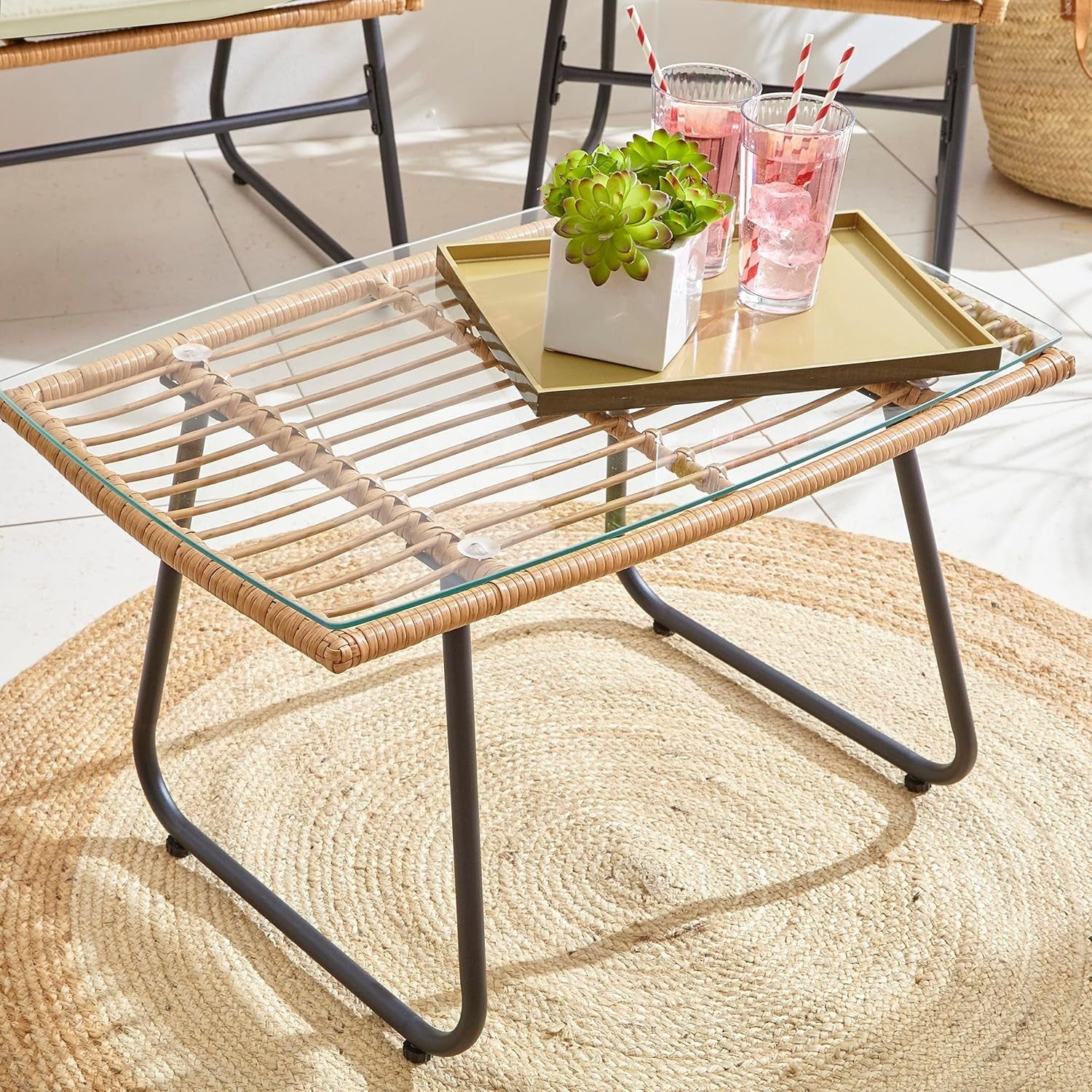 Rattan Garden Furniture Set 4 Seater Sofa Chair Table Patio Balcony