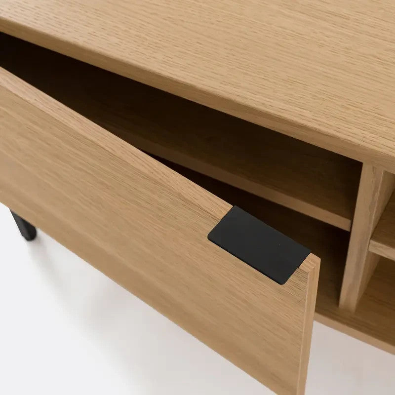 Modern Oak TV Unit Stand 130cm – Slim Storage Cabinet for Living Room