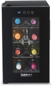 8 Bottle Wine Cooler Fridge Digital Touch Control Glass Door Quiet Black