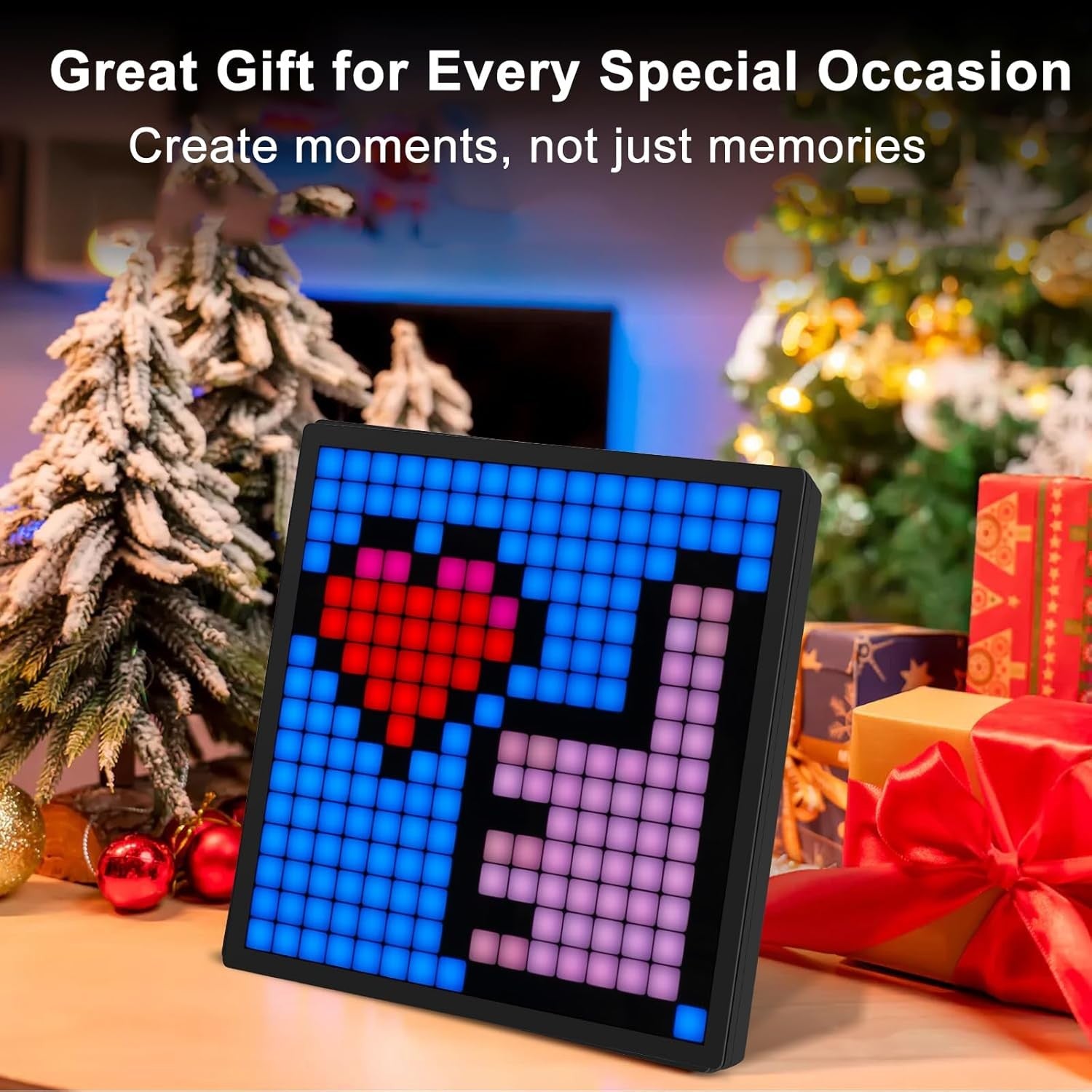 Pixel Art Alarm Clock RGB LED Display Bluetooth App Control Multicolour
