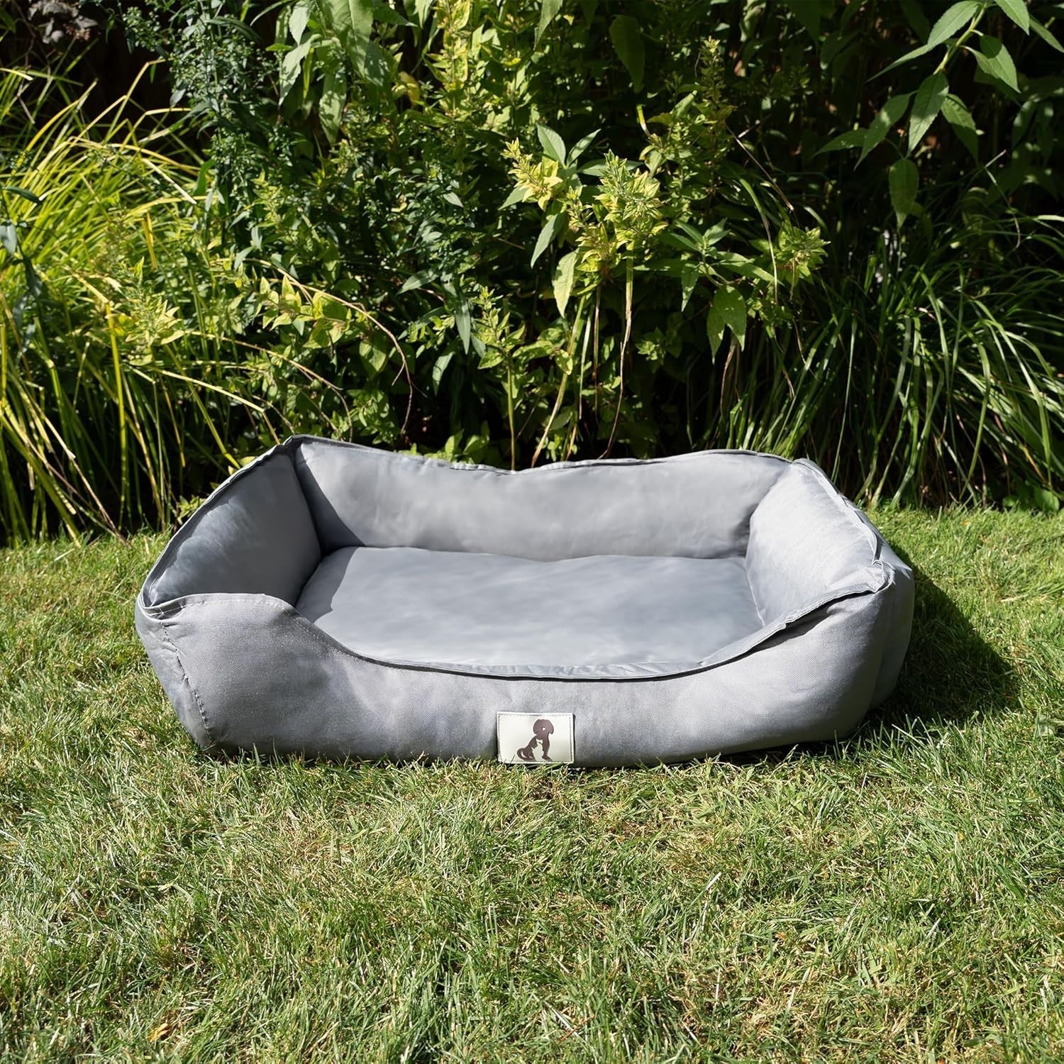 Large Waterproof Dog Bed 90x70cm Washable Basket Grey