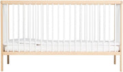 Space Saving Baby Wooden Cot Bed Adjustable Height Toddler Bed White Beech