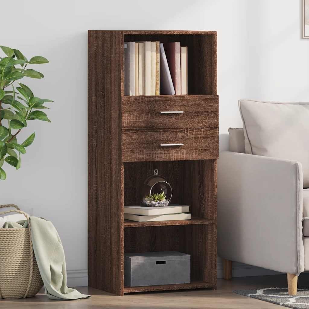 Modern Oak Storage Cabinet Cupboard 50x42.5x124cm for Home Office