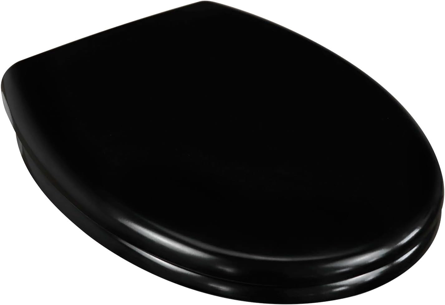 Black Duroplast Toilet Seat Soft Close Quick Release Top Fix 45x37cm
