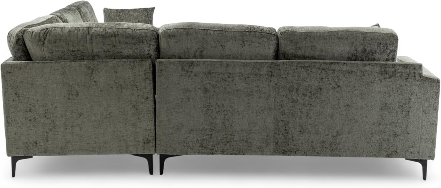 Modern 5-Seater L Shaped Corner Sofa Chenille Fabric Removable Cushions