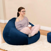 Luxury Velvet Bean Bag Chair Adult Floor Seat for Lounge or Gaming