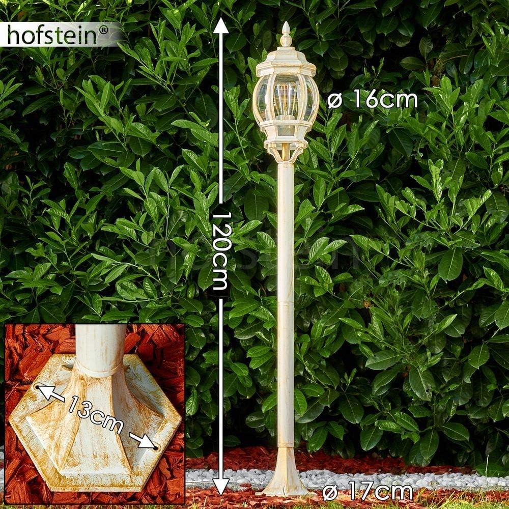 Outdoor Floor Lamp Lentua – Antique Look Gold, E27 Socket, IP44 (120 cm)