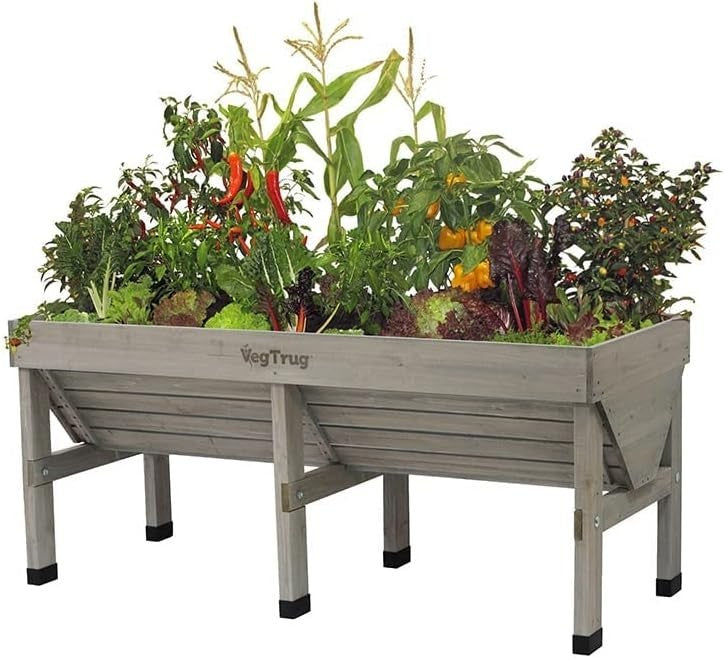 Large 1.8m Wooden Raised Garden Bed with Greenhouse Cover & Frame Set