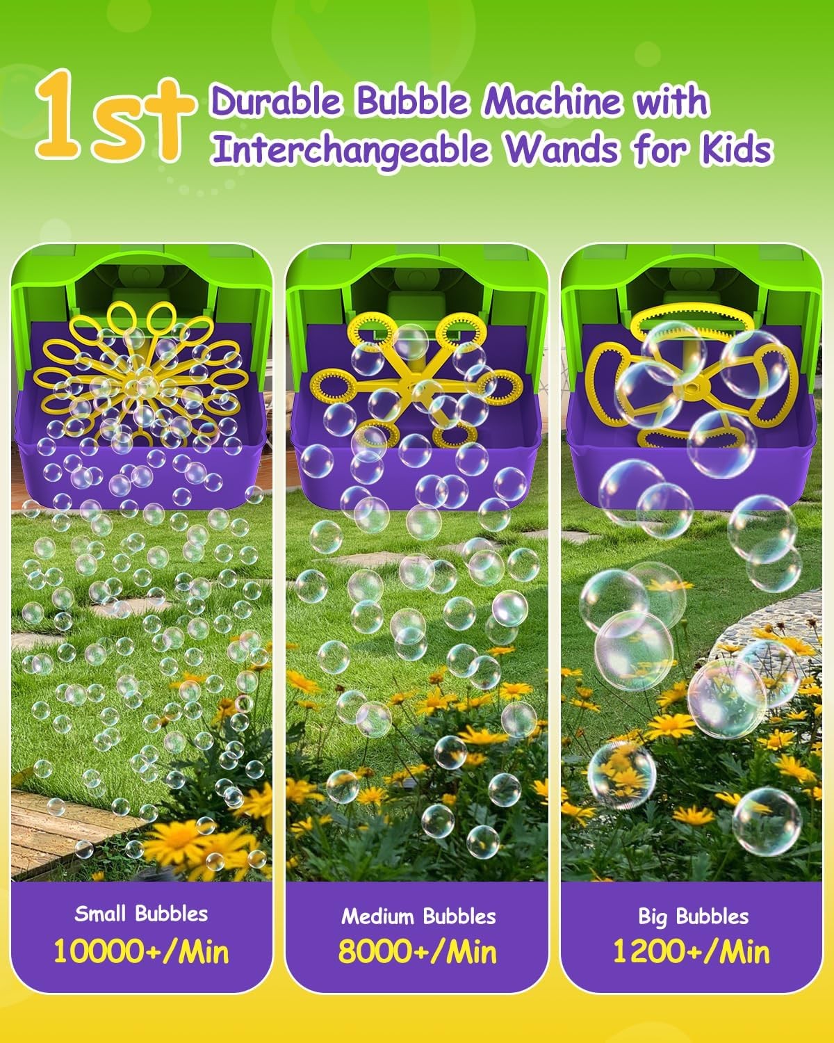 3 In 1 Bubble Machine 18000 Bubble 2 Speed Portable