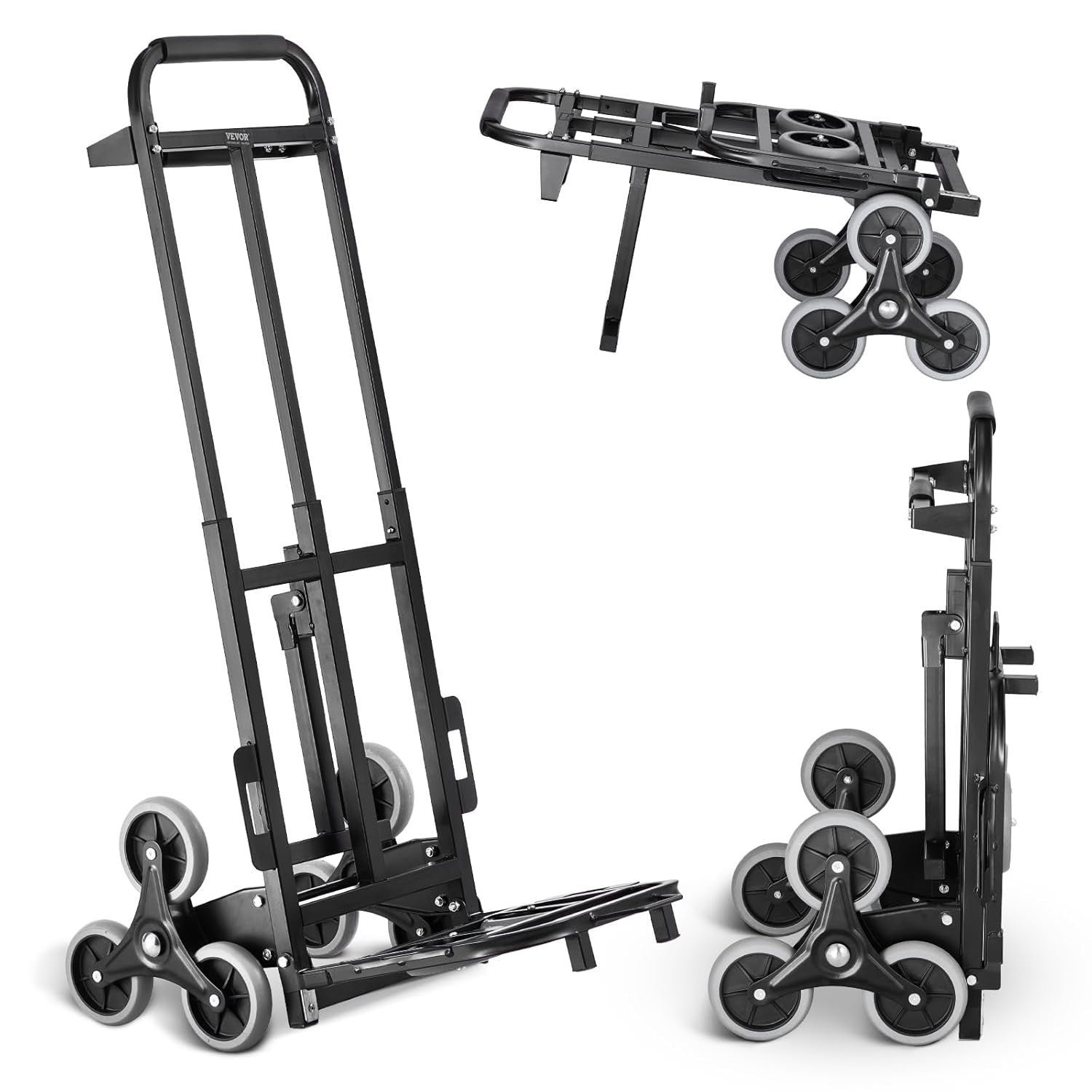460lb Stair Climbing Hand Truck Folding Heavy Duty Dual Handle Cart