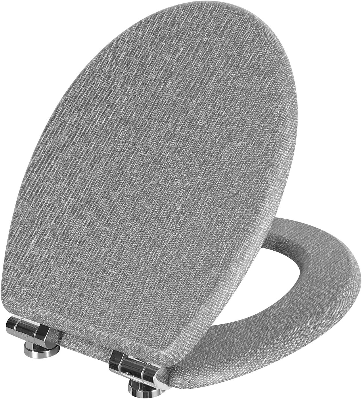 Wooden Toilet Seat Soft Close MDF Heavy Duty Standard WC 43.8x37.8cm Decorative