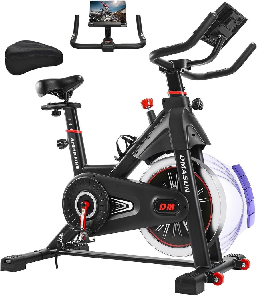 Quiet Magnetic Exercise Bike w/ LCD, Tablet Holder, Heavy Flywheel & 350lb Cap