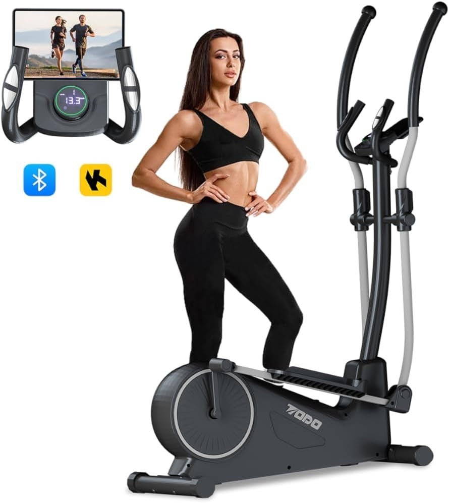 2-in-1 Elliptical Cross Trainer with 32 Resistance Levels & App for Home Gym