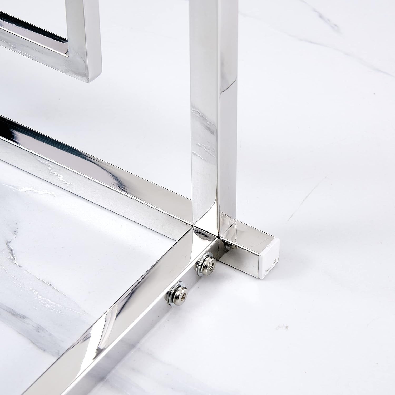 Nest of 3 Modern Coffee Tables Dark Glass Silver Metal Frame Stackable