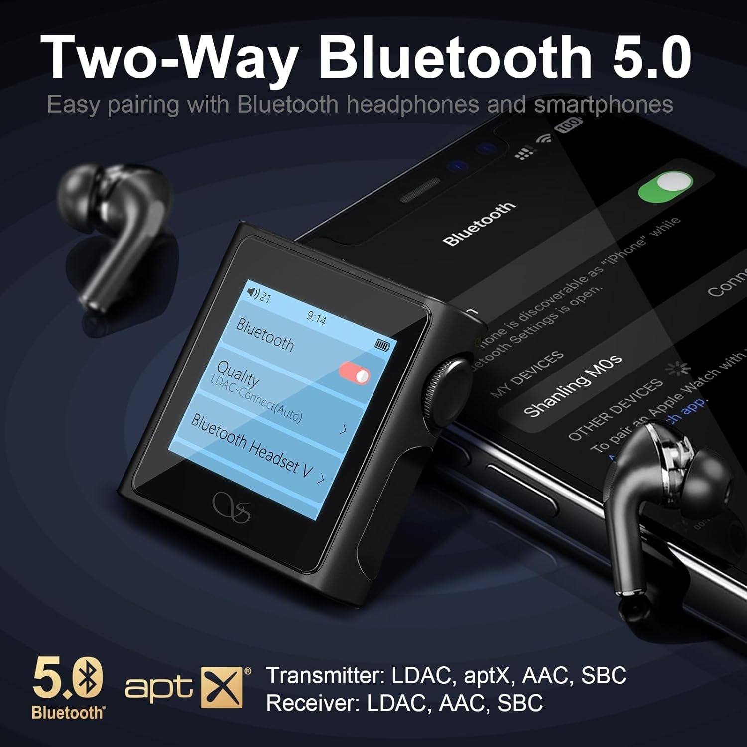 HiFi MP3 Player DAC Bluetooth 5.0 2TB Support Touch Screen