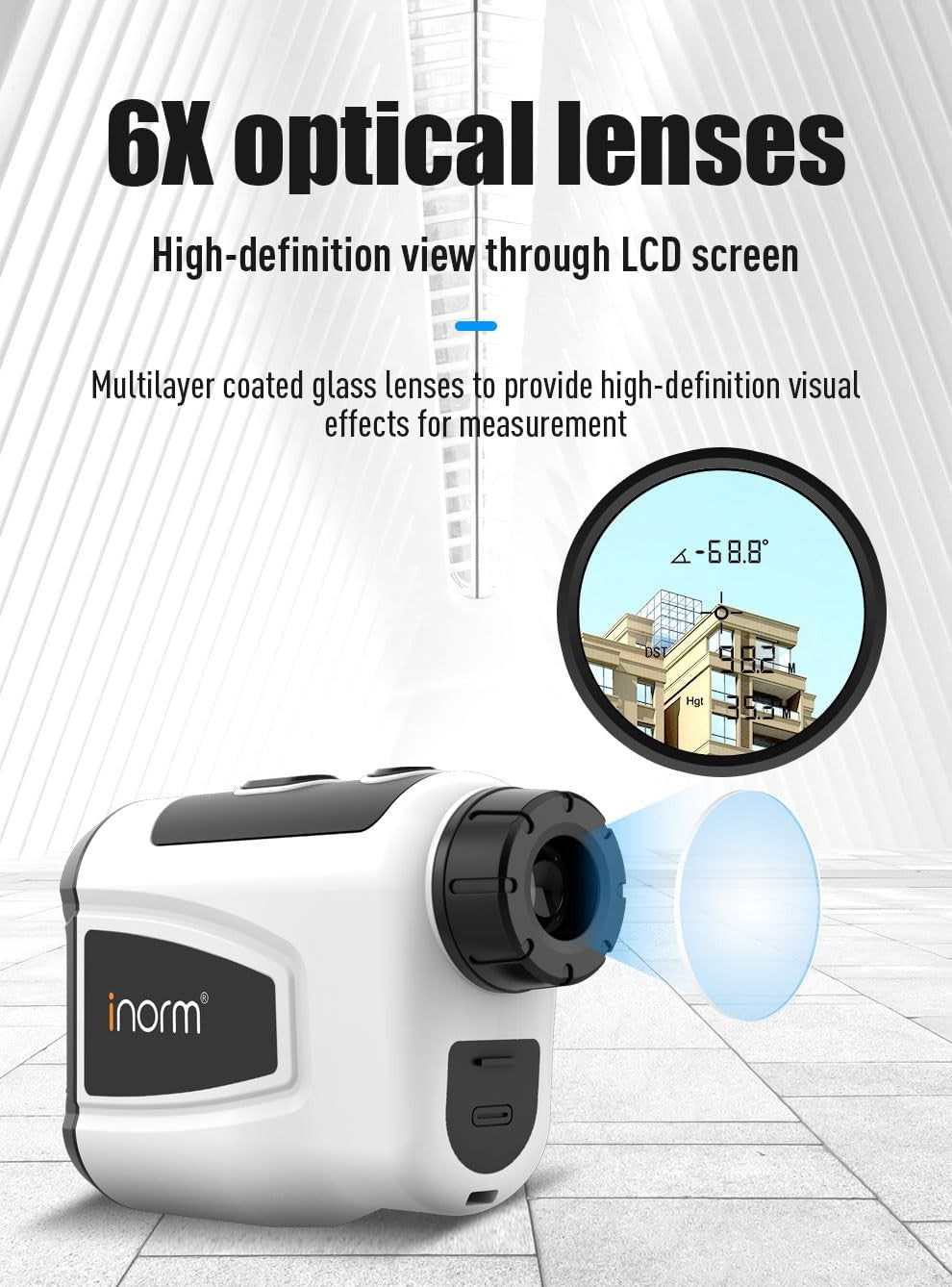 Golf Rangefinder 990 Yards Slope Compensation Laser 6X Precision Scan