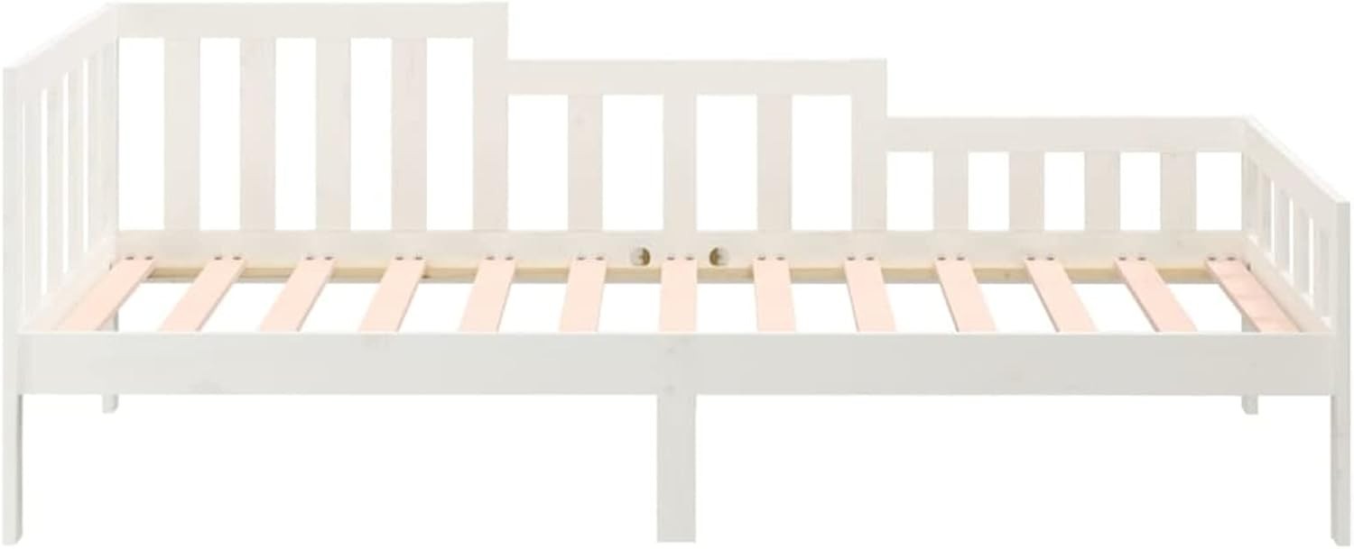 Solid Wood Daybed Sofa Bed White 90x190cm Guest Bed Indoor Outdoor Use
