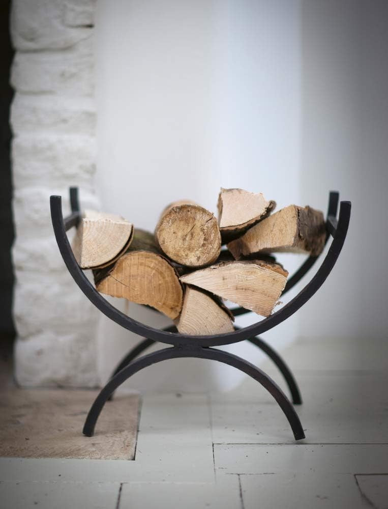 Wrought Iron Log Holder Firewood Basket | Heavy-Duty Indoor Wood Rack