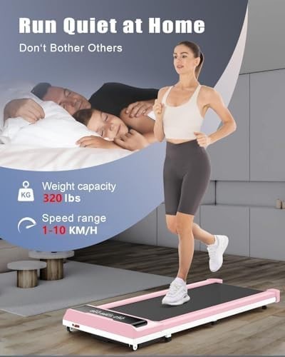 Walking Pad Treadmill 2.5HP Under Desk Incline Quiet 10km/h Compact Fitness