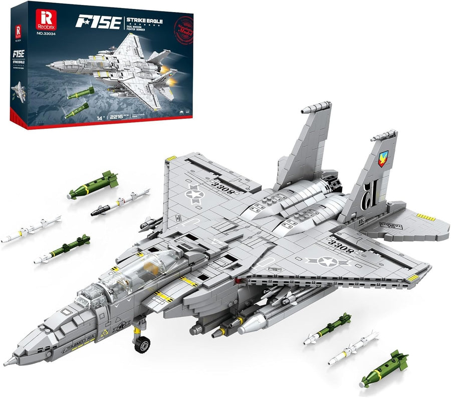F-15E Fighter Jet Model Kit 2216pcs Military Plane Display Set Adults