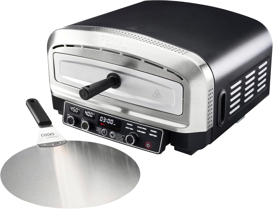Electric Pizza Oven with Dual Heating & Peel | Indoor Outdoor Pizza Maker 450°C