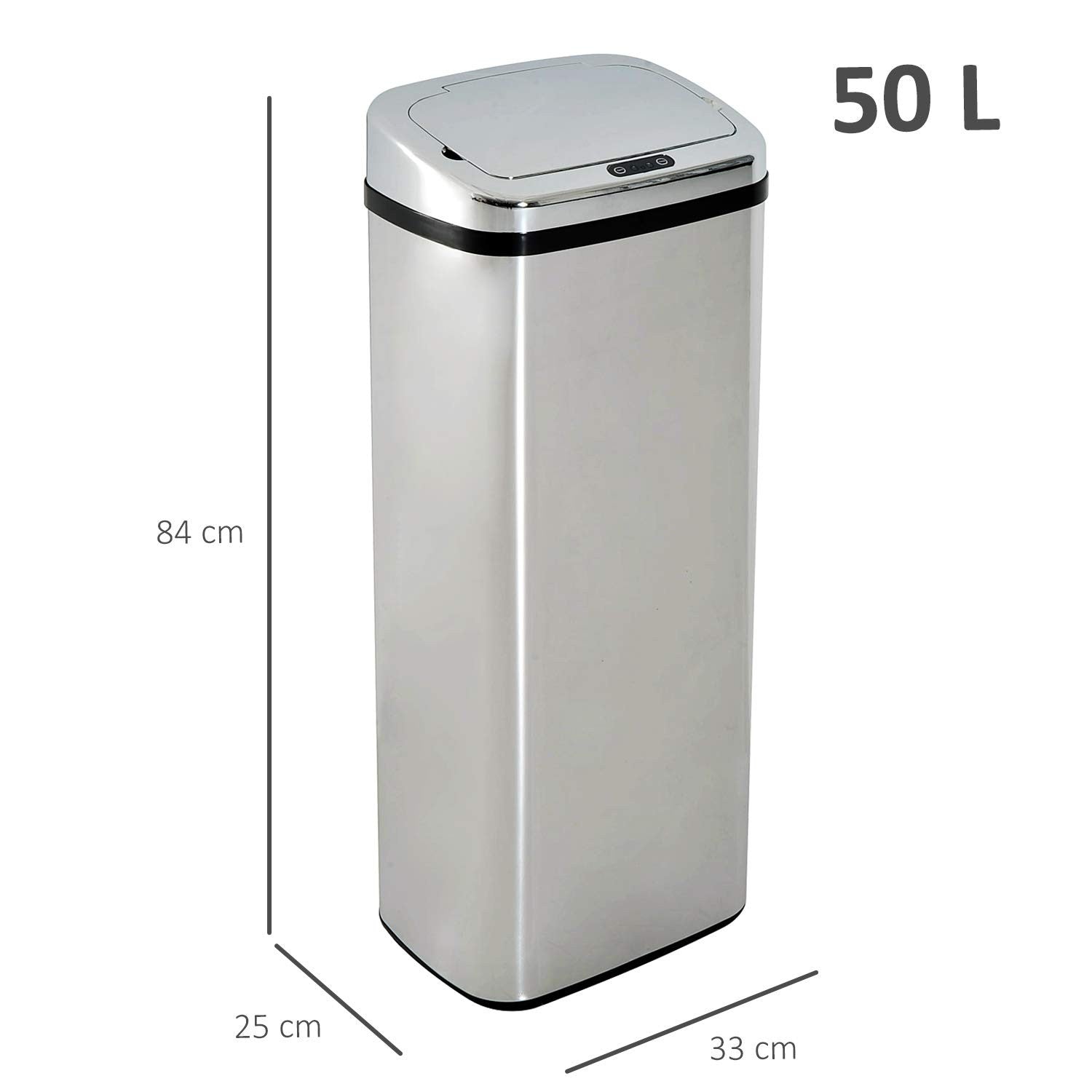 50L Touchless Kitchen Bin Motion Sensor Stainless Steel