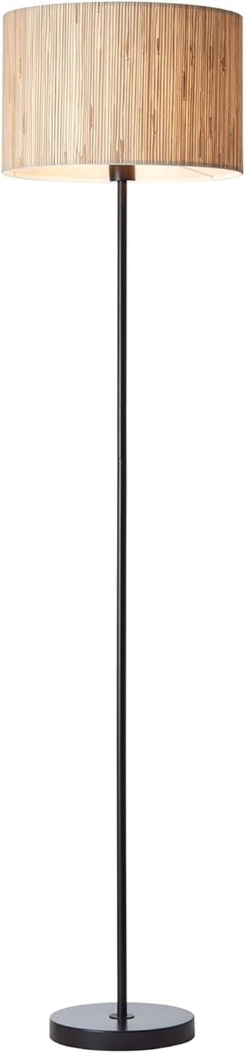 Natural Seagrass Floor Lamp Tall Standing Light E27 Woven Drum Shade