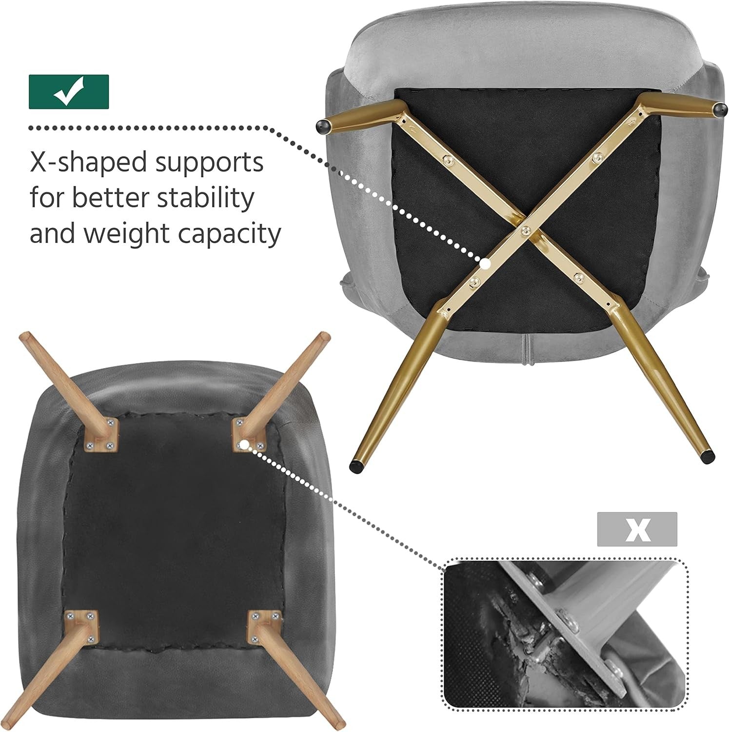 Light Grey Velvet Tub Chair Set of 2 – Plush Upholstered Accent Seats