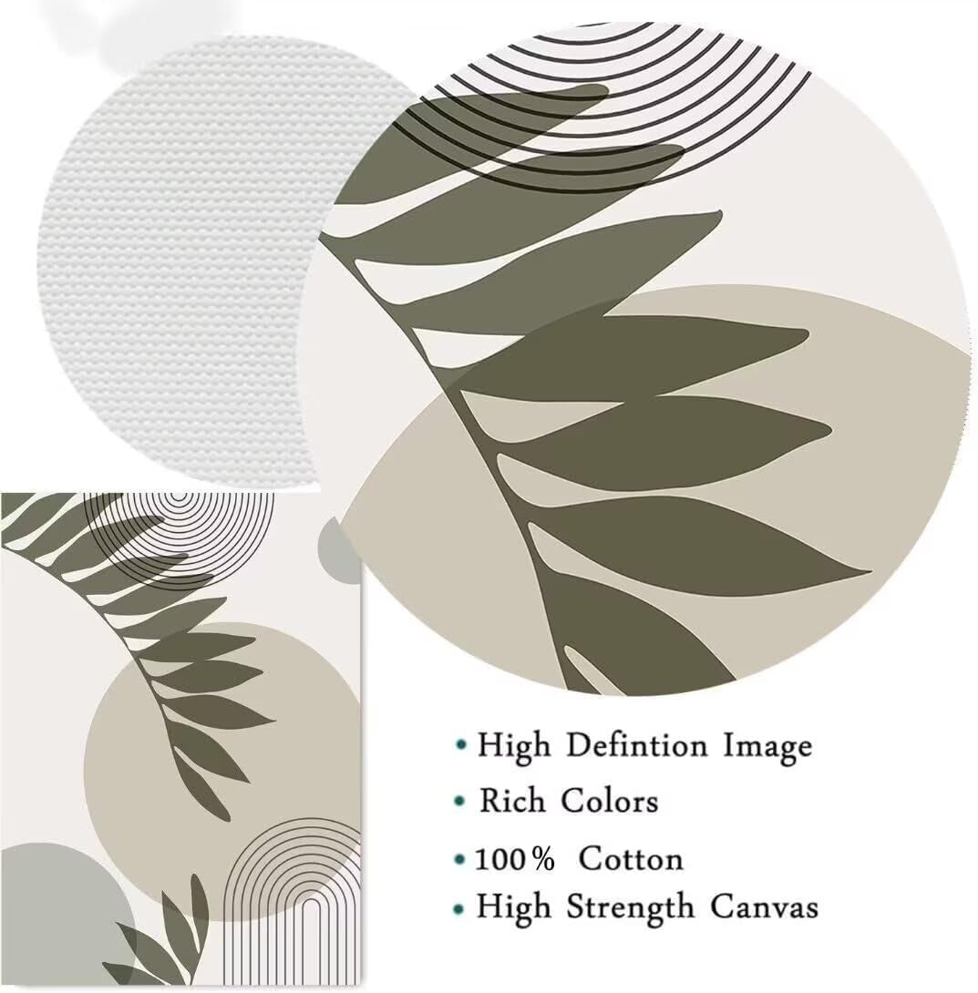 Sage Green Boho Wall Art Set of 3 Canvas Prints Modern Bedroom Decor