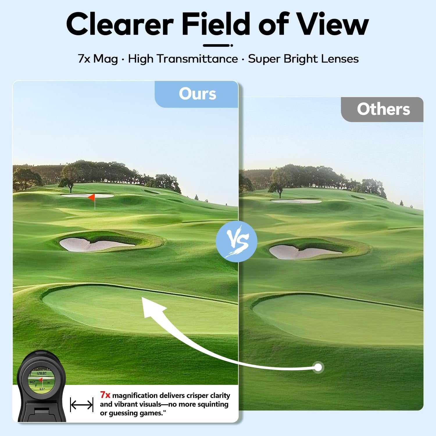 Golf Range Finder 1200 Yards Slope Flag Lock Rechargeable