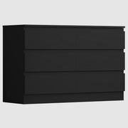 Black 6 Drawer Chest Dresser Unit Bedroom Storage Cabinet Modern MDF