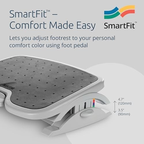 Ergonomic Under Desk Foot Rest SmartFit Adjustable Tilt Non Slip Office
