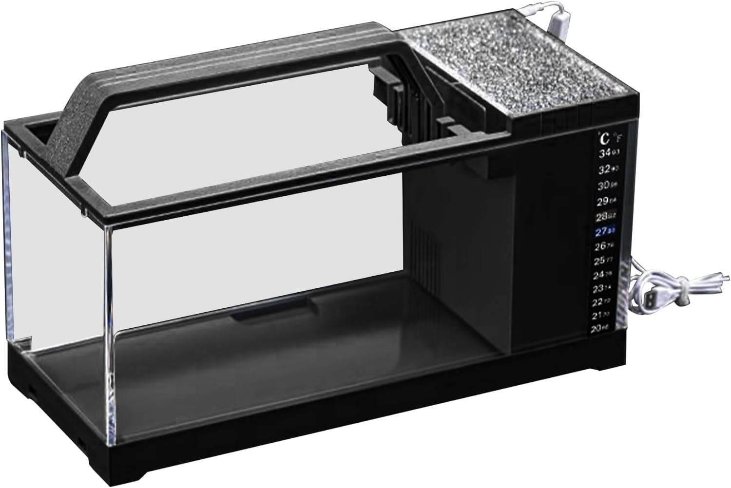 Betta Fish Tank Kit | Small Aquarium with LED Light & Quiet Filter Pump