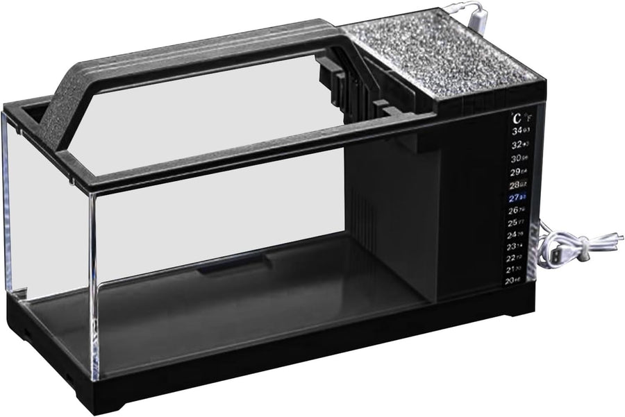 Betta Fish Tank Kit | Small Aquarium with LED Light & Quiet Filter Pump