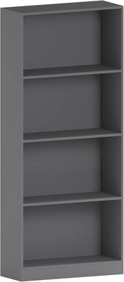 4 Tier Grey Wooden Bookcase Modern Storage Display Shelf for Living Room